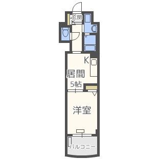 プレサンス本町プライム(1DK/3階)の間取り写真