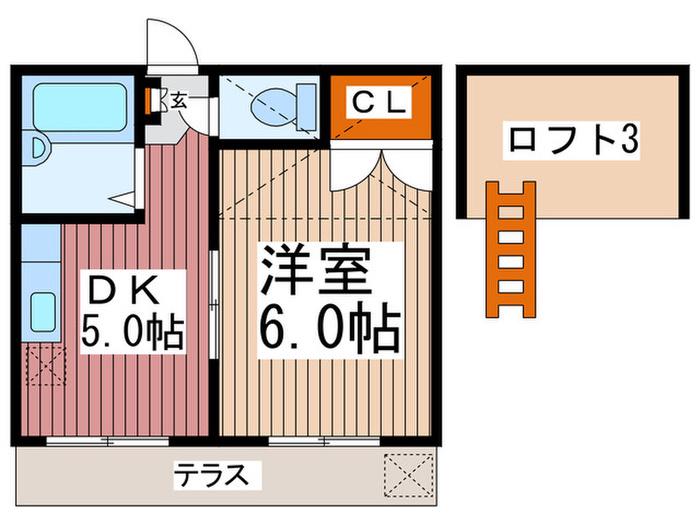 YSサンライズ松原団地(1DK/1階)の間取り写真