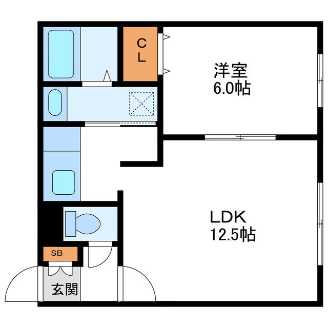 FINE BOX ファインボックス(1LDK/4階)の間取り写真