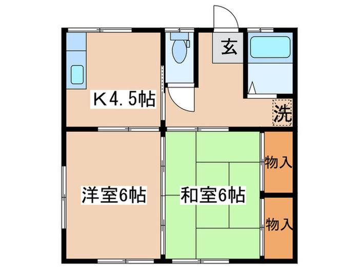 フラッツLL(2K/2階)の間取り写真