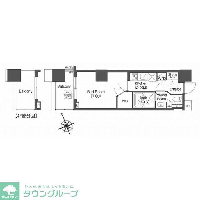 コンフォリア西荻窪(1K/5階)の間取り写真