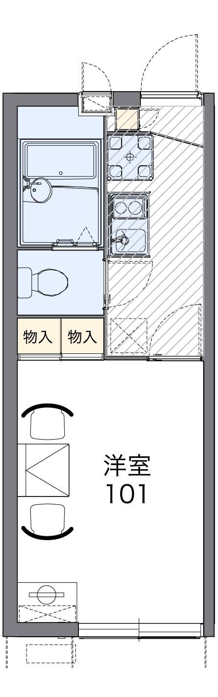 レオパレスライスワン(1K/2階)の間取り写真