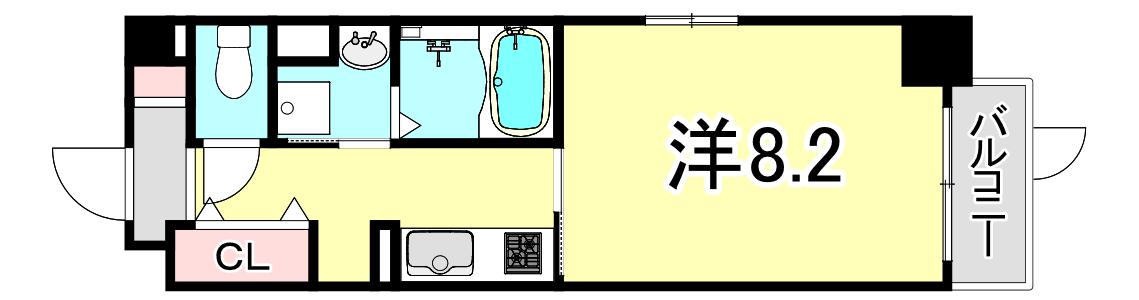 ミルト熊野(1K/1階)の間取り写真