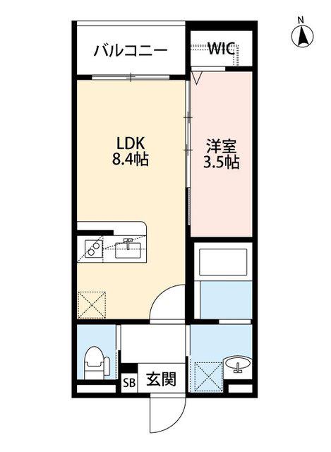 グランディオーソ御崎(1LDK/1階)の間取り写真