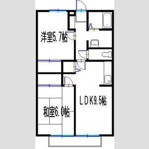JAサンガーデン高柳(2LDK/2階)の間取り写真