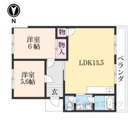 LOCO ONE(2LDK/2階)の間取り写真