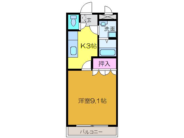 レジデンス・K(1K/1階)の間取り写真