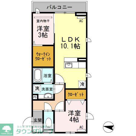 京成押上線 京成立石駅 徒歩12分 3階建 築11年(2LDK/2階)の間取り写真