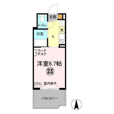 パティオ坂巻(1K/2階)の間取り写真