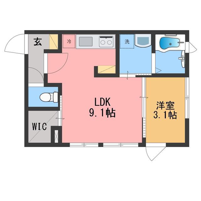プリメーロ本町(1LDK/2階)の間取り写真