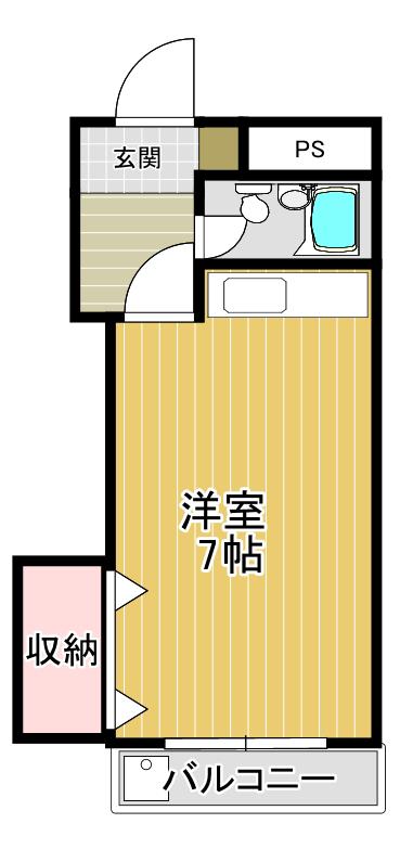 グリーンハイツ阪本(ワンルーム/3階)の間取り写真