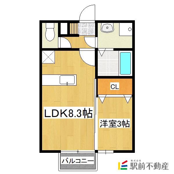 メゾン・ド・ルーラルⅡ(1LDK/1階)の間取り写真