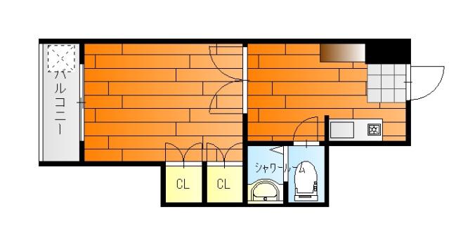 ポエムサンライズ(1DK/1階)の間取り写真