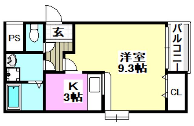 RUMOR(1K/2階)の間取り写真