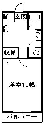 木下マンション(1K/3階)の間取り写真