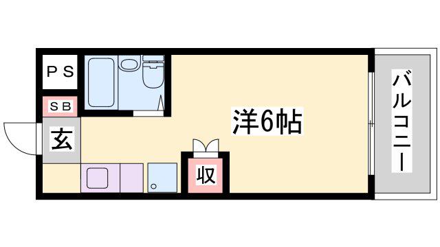 クリアキューブ姫路(ワンルーム/2階)の間取り写真