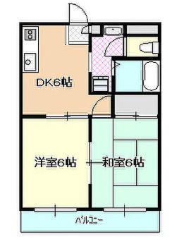マンションモリヤ玉島(2DK/1階)の間取り写真
