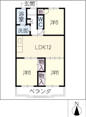サンライズ558(3LDK/1階)の間取り写真
