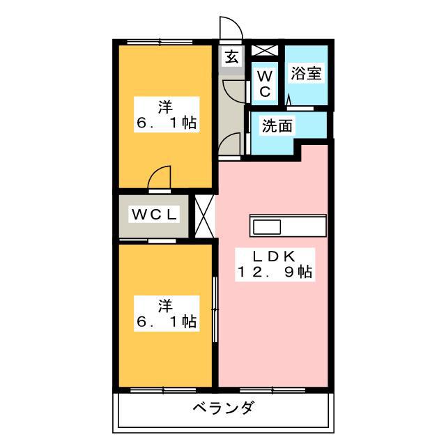 グラン リヴァー(2LDK/1階)の間取り写真