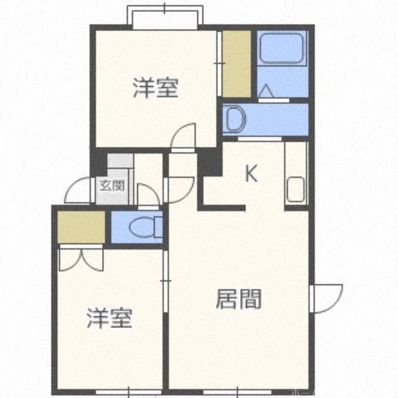 ルミエール 南9条(2LDK/1階)の間取り写真
