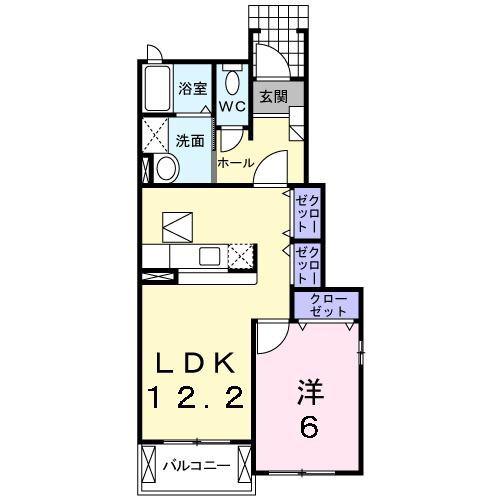 モデルヌII(1LDK/1階)の間取り写真