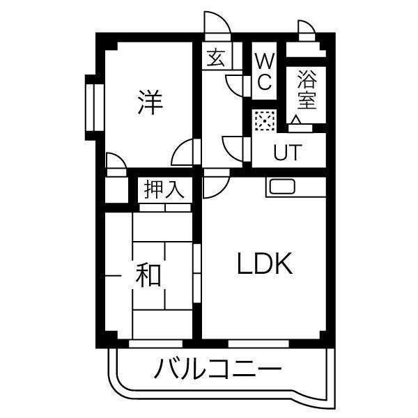 グランドカーサ(2LDK/2階)の間取り写真
