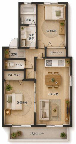 セジュール正木(2LDK/1階)の間取り写真