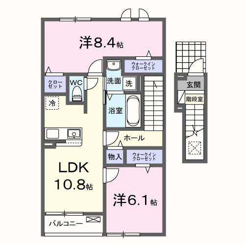 オコトベース A(2LDK/2階)の間取り写真