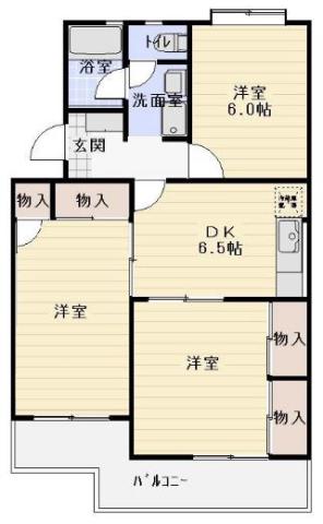 ソレイユII(3DK/1階)の間取り写真