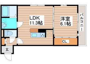 D-ROOM小田原五丁目(1LDK/1階)の間取り写真