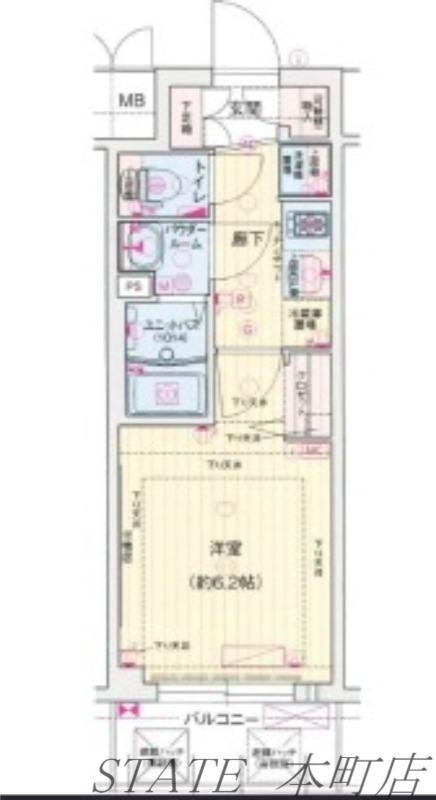 プレサンス OSAKA DOMECITYスクエア(1K/6階)の間取り写真