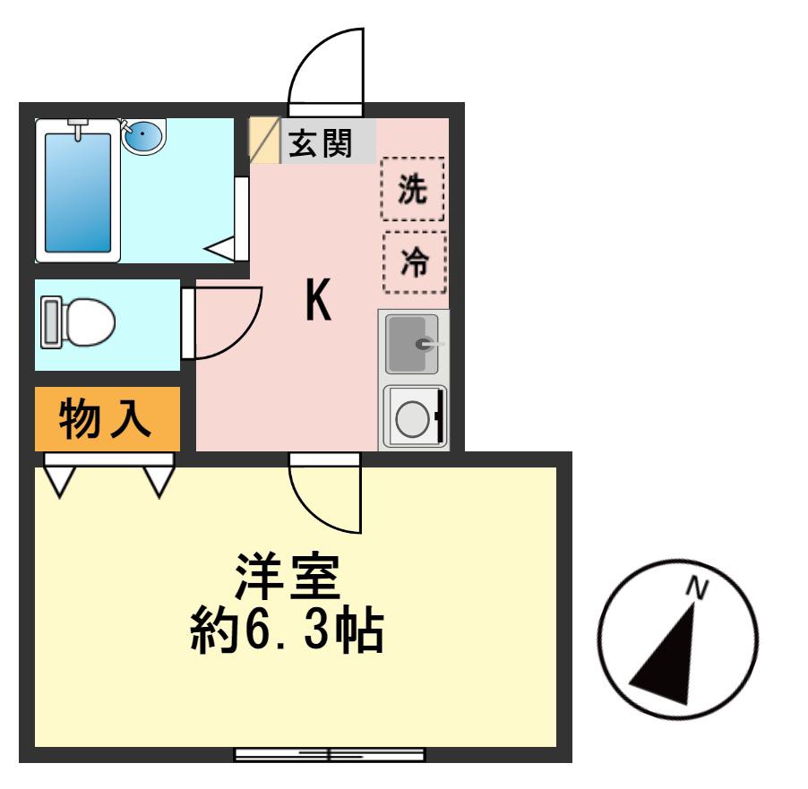 CASA小岩MT(1K/1階)の間取り写真