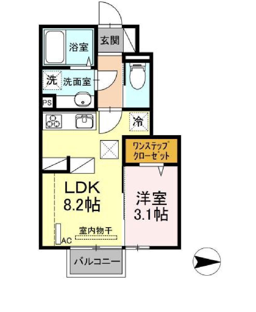 ルナ並木(1LDK/1階)の間取り写真