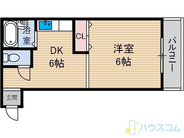 FLAT34茨木(1DK/2階)の間取り写真