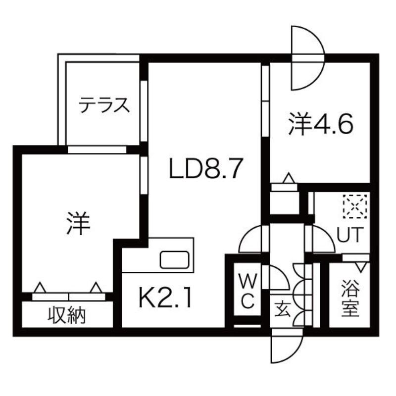 E-HORIZON N17(2LDK/1階)の間取り写真