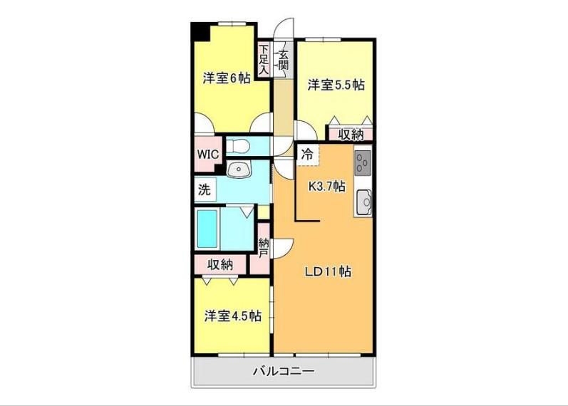DRESSER 新田東(3LDK/10階)の間取り写真