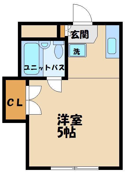 オリエントコート(ワンルーム/1階)の間取り写真