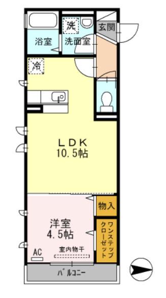 コートハウス アージュ(1LDK/3階)の間取り写真
