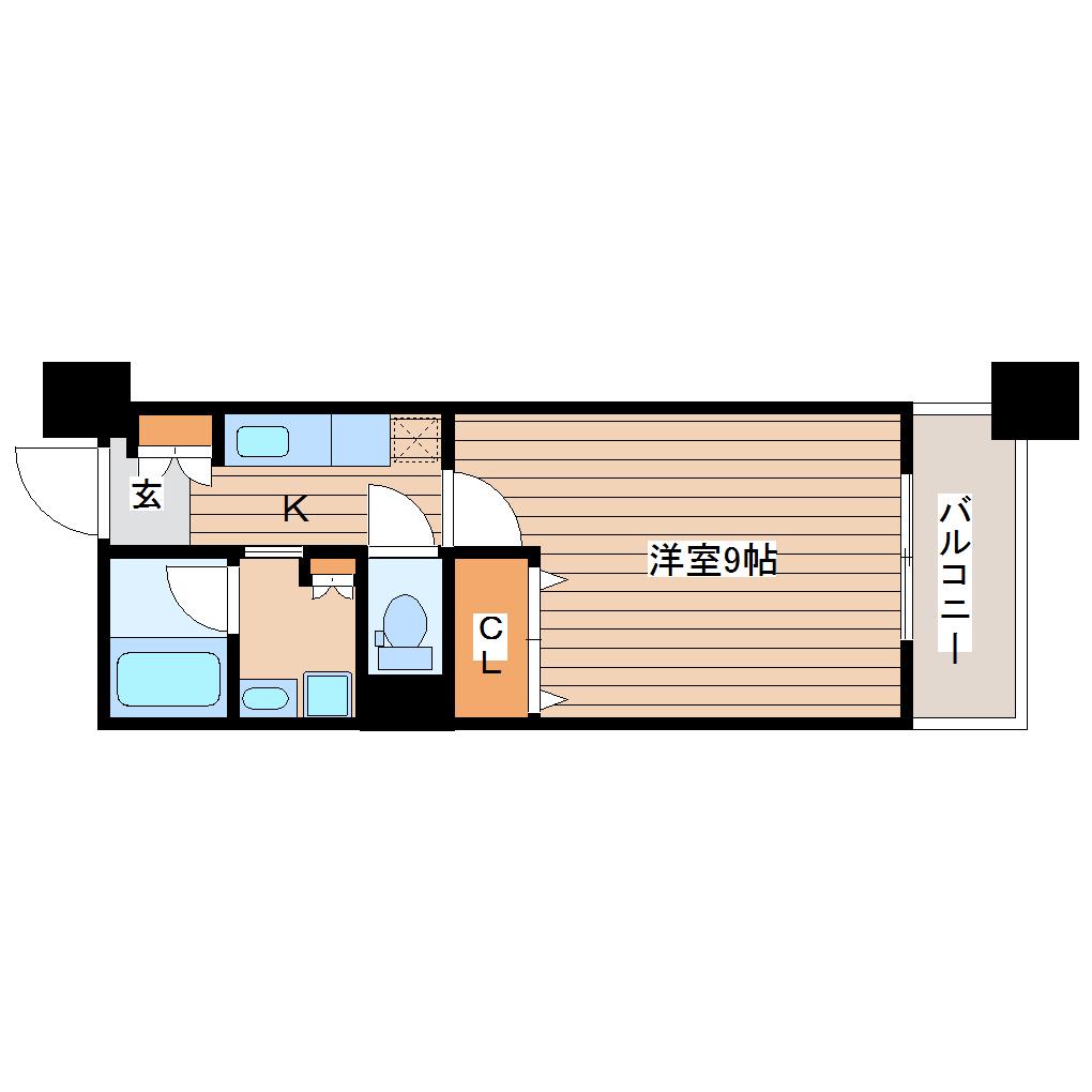 S-FORT榴岡公園(1K/5階)の間取り写真