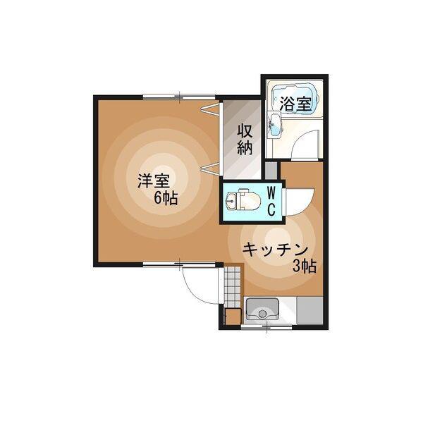 イーストグリーンハイツI(ワンルーム/1階)の間取り写真