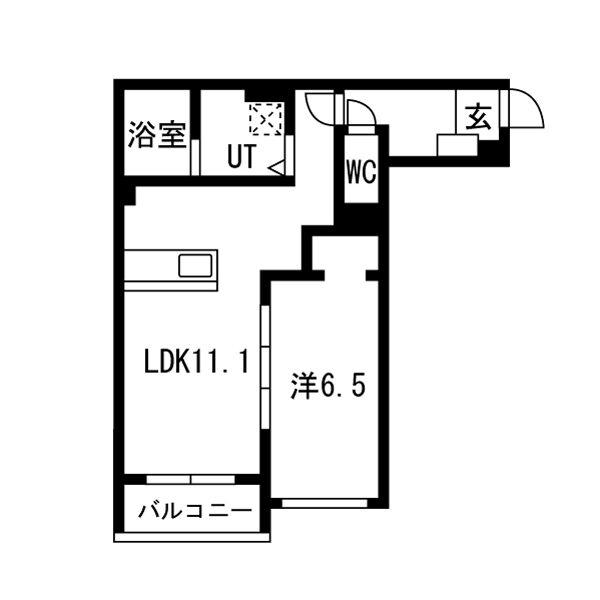 RIGEL EIN(1LDK/1階)の間取り写真