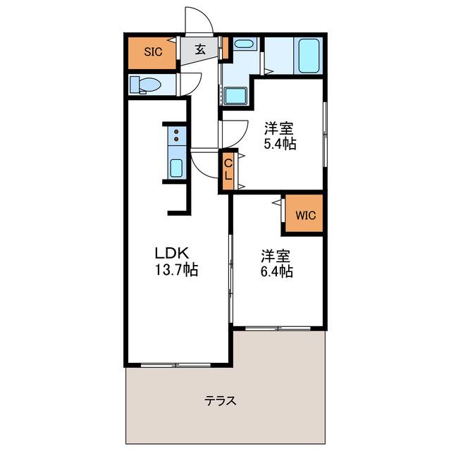 N-STYLE.STELLA エヌスタイルステラ(2LDK/1階)の間取り写真