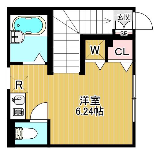 イクシオリーブス旗の台(ワンルーム/2階)の間取り写真