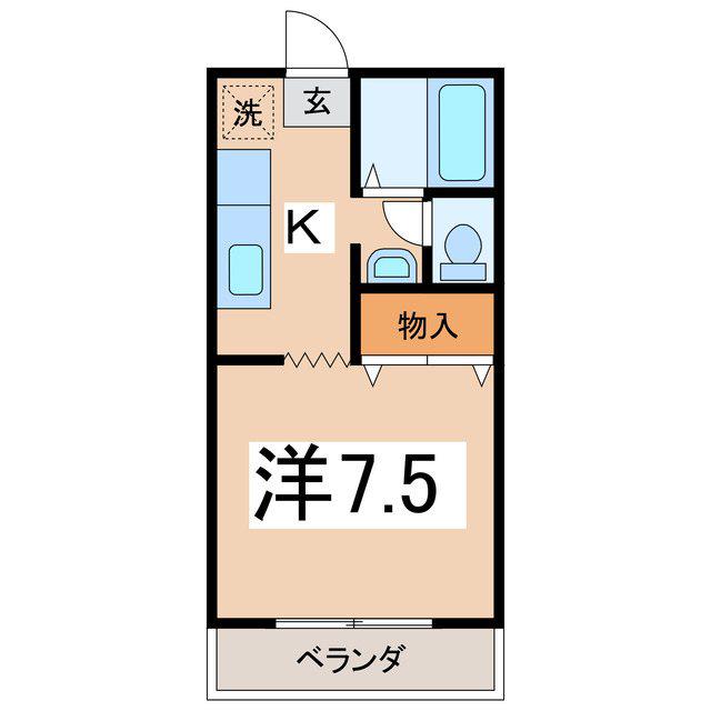 パナハイツ保坂A(1K/1階)の間取り写真
