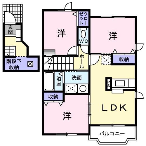メルヴェイユ(3LDK/2階)の間取り写真