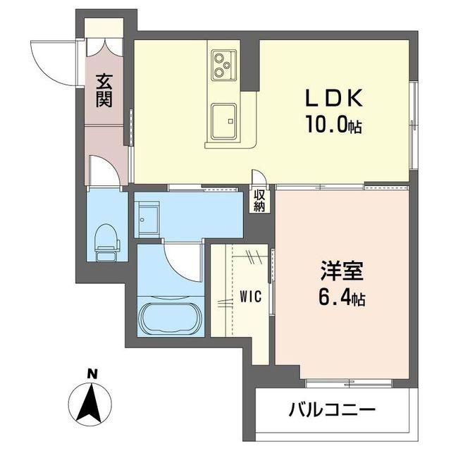 シャーメゾン大和東レジデンス(1LDK/2階)の間取り写真