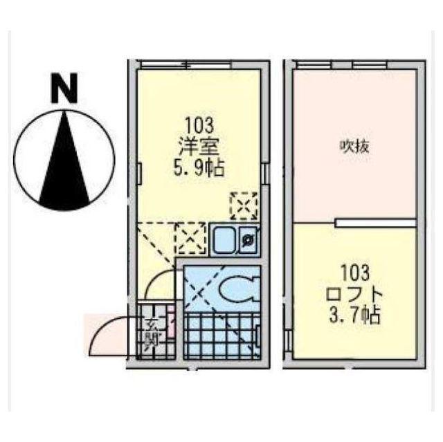 GLANZ六浦(ワンルーム/1階)の間取り写真
