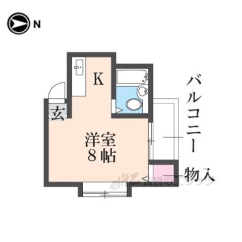 三匹のKOBUTA(ワンルーム/2階)の間取り写真