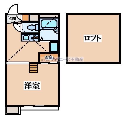 レオパレスFUKONO弐番館(1K/1階)の間取り写真