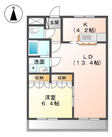 ルミナス(1LDK/1階)の間取り写真